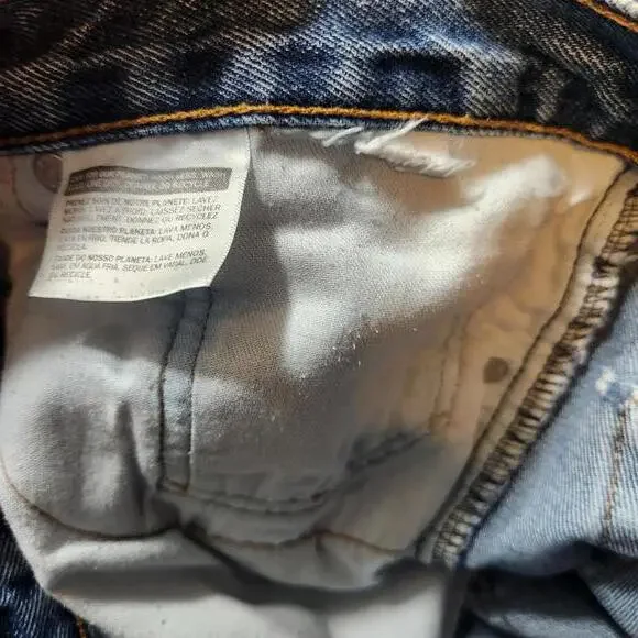 Levi's 505 Regular Straight Leg Denim Jeans - Classic Blue- worn look-36x32 - Picture 8 of 8